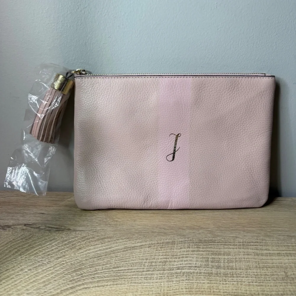 GILI Pink Initial J Tassel Pouch Wristlet‎ Clutch Coquette Soft Girl Balletcore